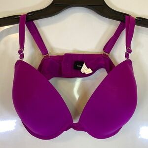 Fredericks of Hollywood Solid Purple XTreme Push Up Bra 38B No Inserts